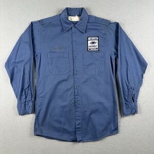 Vintage 60s 70s Chevrolet Service Shirt Men’s‎ Small Blue Red Kap Mechanic Chevy